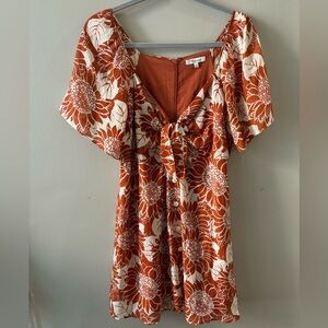 Madewell Orange Floral Summer Dress